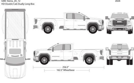 2024 GMC Sierra 2500-3500 HD vector wrap template V12, Design-Ready PDF - GravBase