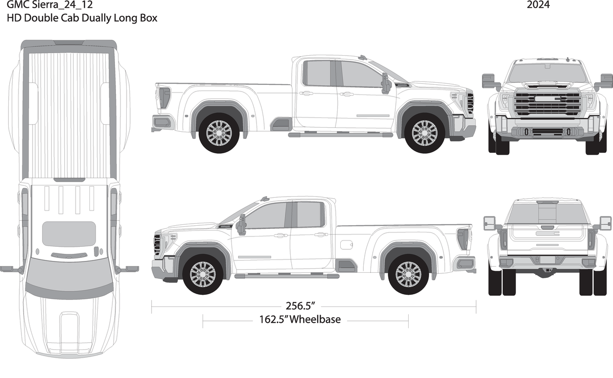 2024 Gmc Sierra 2500 3500 Hd V12 Vehicle Wrap Template