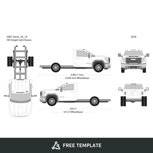 2024 GMC Sierra 2500-3500 HD free vector vehicle wrap template - GravBase