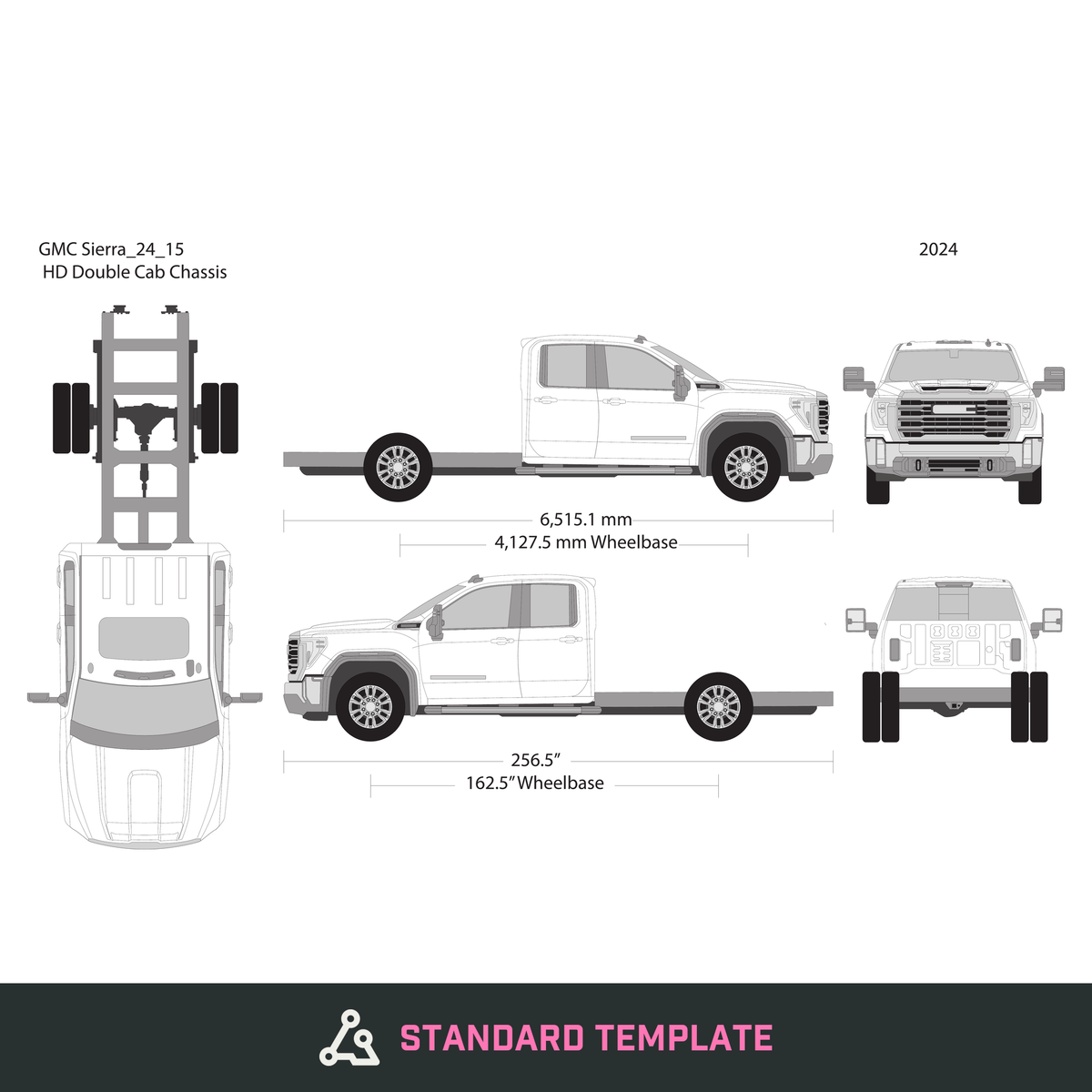 2024 GMC Sierra 2500-3500 HD vector wrap template V15, Design-Ready PDF - GravBase