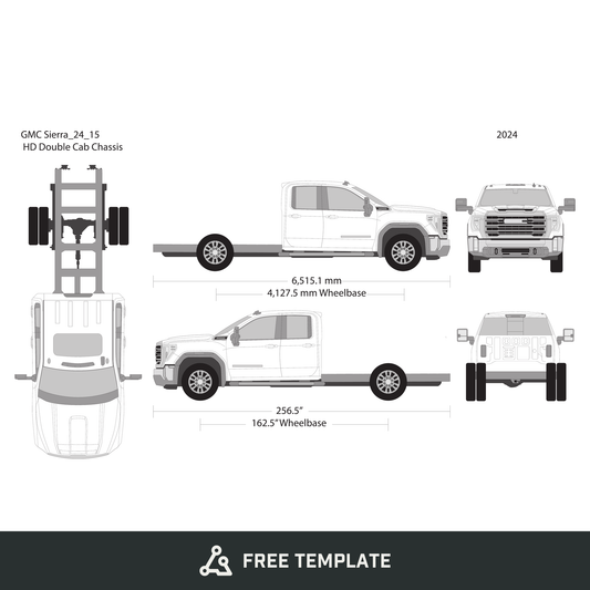 2024 GMC Sierra 2500-3500 HD free vector vehicle wrap template - GravBase