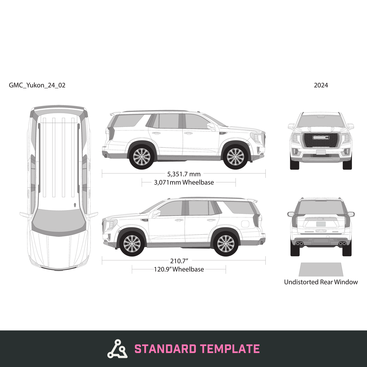 2024 GMC Yukon vector wrap template V02, Design-Ready PDF - GravBase