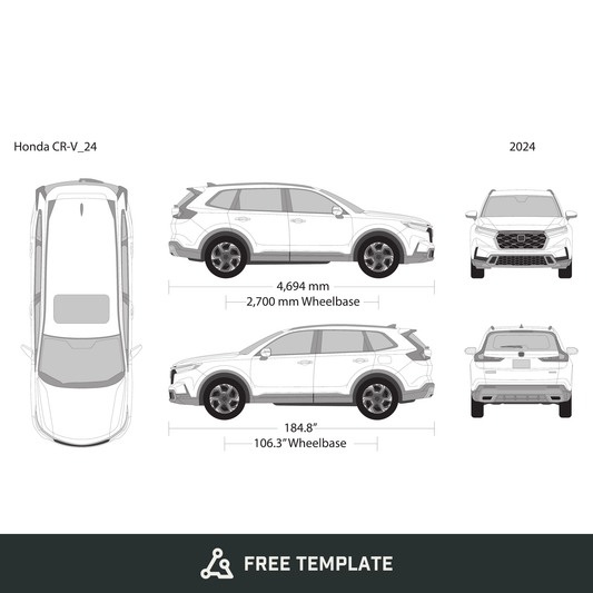 2024 Honda CR-V free vector vehicle wrap template - GravBase