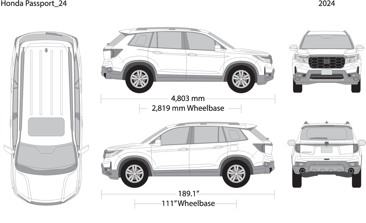 2024 Honda Passport V24 Vehicle Wrap Template