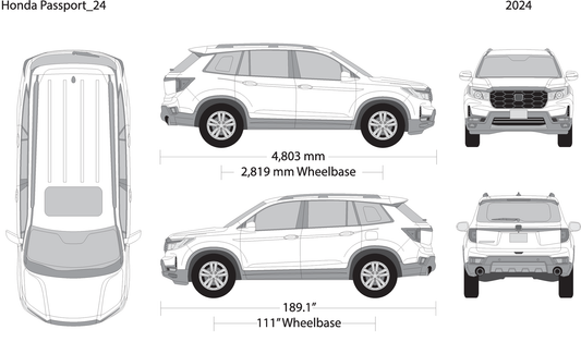 2024 Honda Passport V24 Vehicle Wrap Template