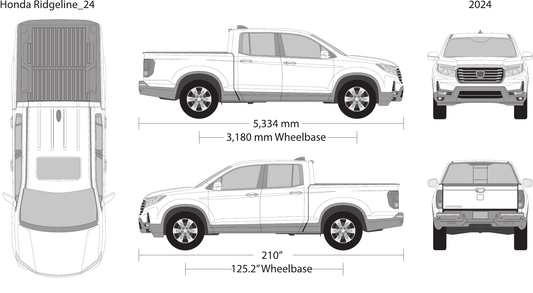2024 Honda Ridgeline vector wrap template, Design-Ready PDF - GravBase