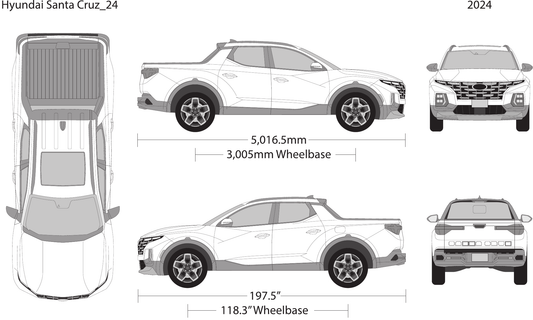 2024 Hyundai Santa Cruz vector wrap template, Design-Ready PDF - GravBase