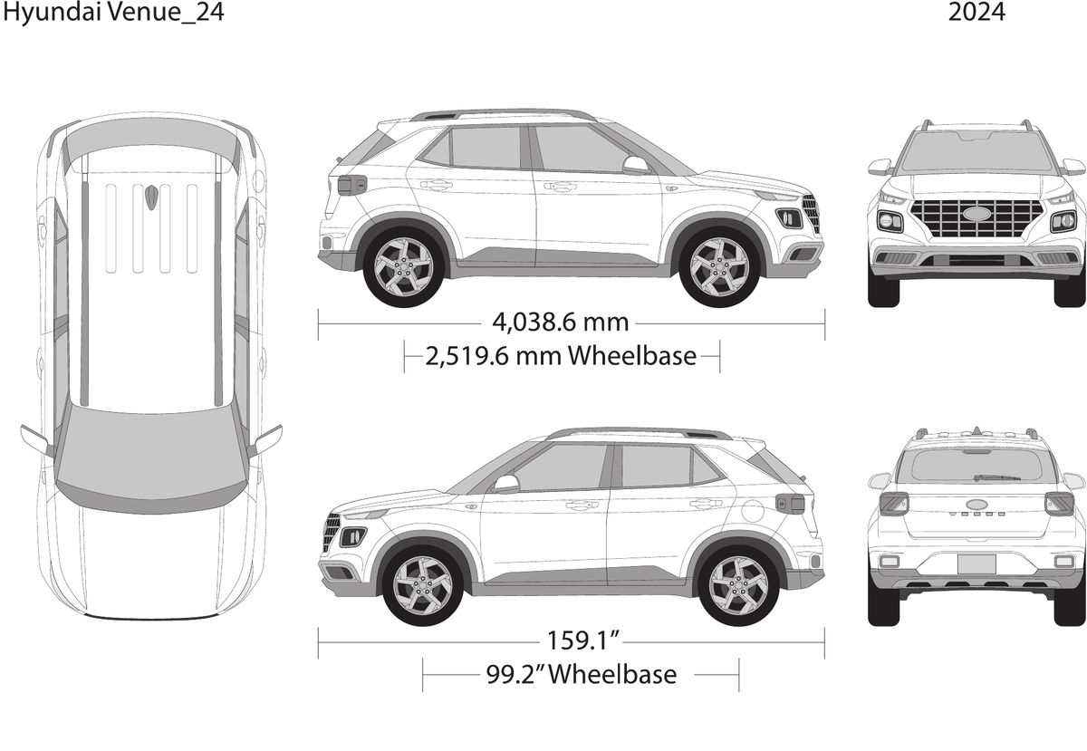 2024 Hyundai Venue vector wrap template, Design-Ready PDF - GravBase