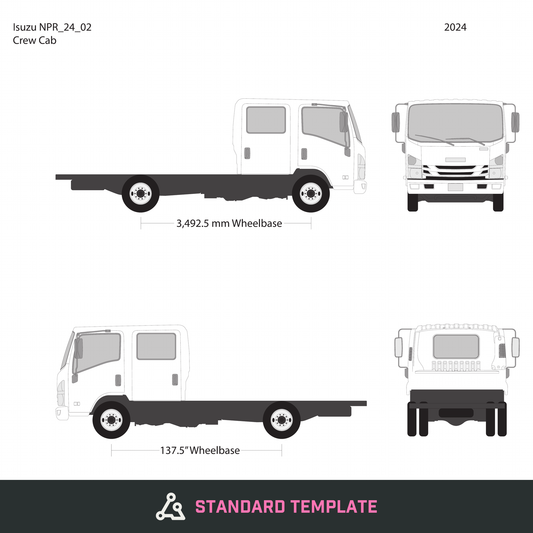 2024 Isuzu NPR vector wrap template V02, Design-Ready PDF - GravBase