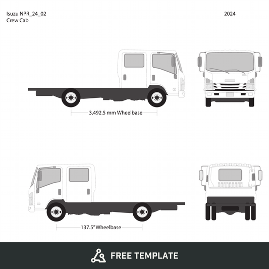 2024 Isuzu NPR free vector vehicle wrap template - GravBase