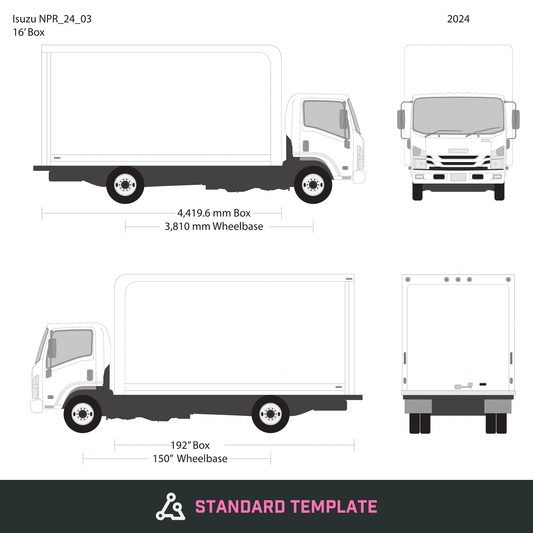 2024 Isuzu NPR vector wrap template V03, Design-Ready PDF - GravBase