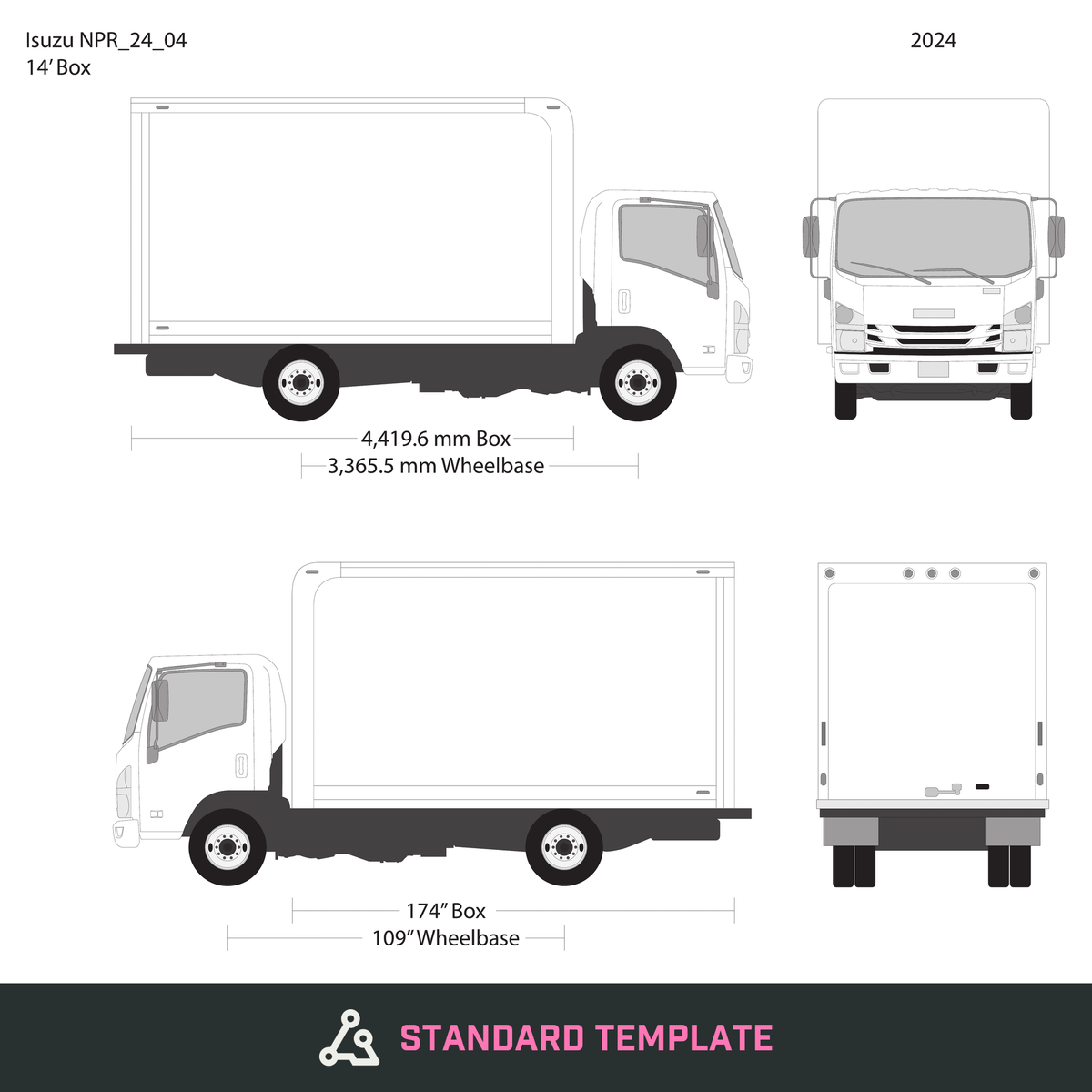 2024 Isuzu NPR vector wrap template V04, Design-Ready PDF - GravBase