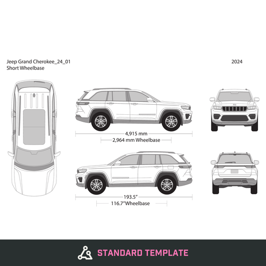 2024 Jeep Grand Cherokee vector wrap template V01, Design-Ready PDF - GravBase