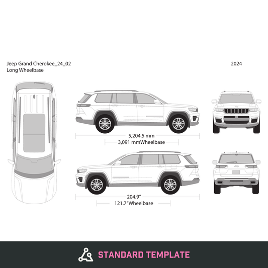 2024 Jeep Grand Cherokee vector wrap template V02, Design-Ready PDF - GravBase
