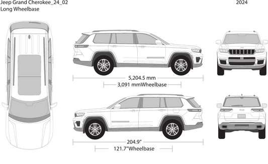 2024 Jeep Grand Cherokee vector wrap template V02, Design-Ready PDF - GravBase