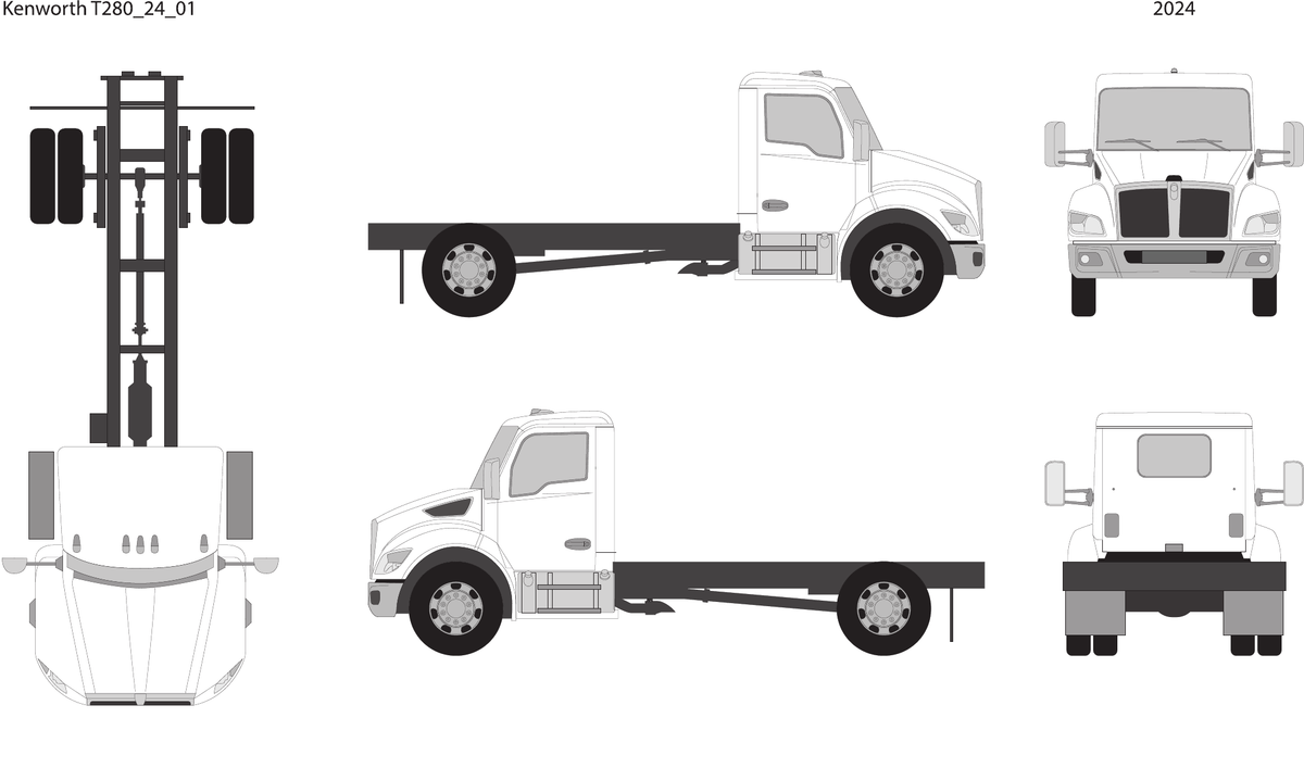 2024 Kenworth T280 vector wrap template, Design-Ready PDF - GravBase