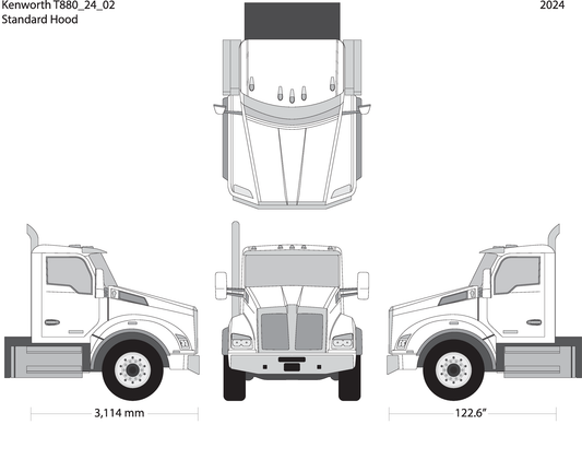 2024 Kenworth T880 V02 Vehicle Wrap Template