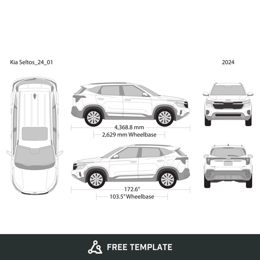 2024 Kia Seltos free vector vehicle wrap template - GravBase