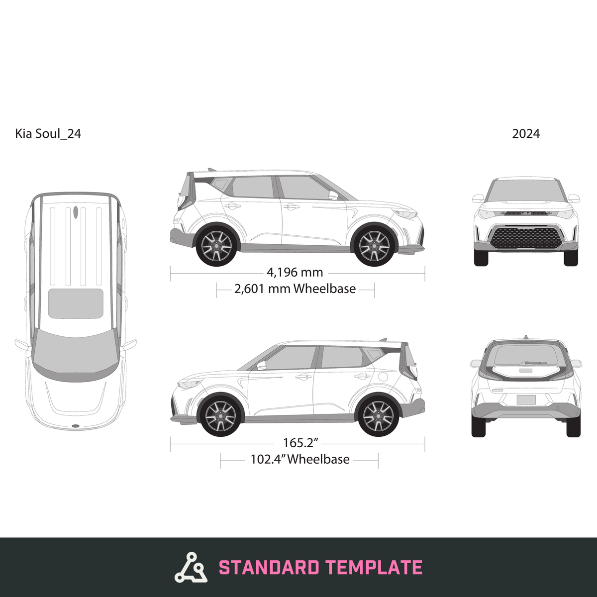 2024 Kia Soul vector wrap template, Design-Ready PDF - GravBase
