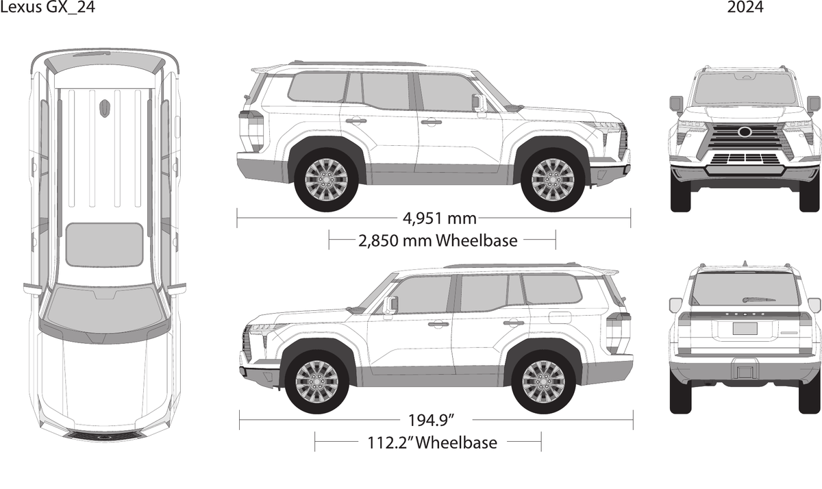 2024 Lexus GX vector wrap template, Design-Ready PDF - GravBase