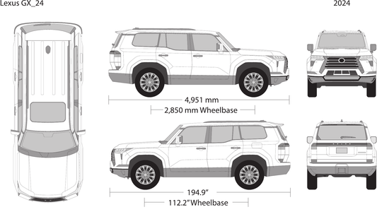 2024 Lexus GX vector wrap template, Design-Ready PDF - GravBase