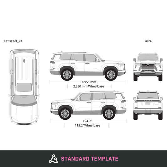 2024 Lexus GX vector wrap template, Design-Ready PDF - GravBase