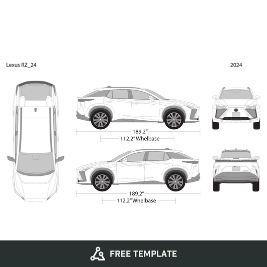 2024 Lexus RZ free vector vehicle wrap template - GravBase