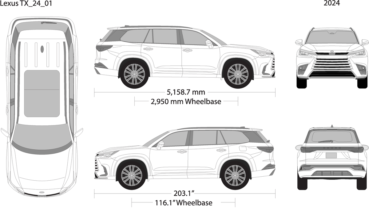 2024 Lexus Tx V24 Vehicle Wrap Template