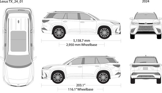 2024 Lexus Tx V24 Vehicle Wrap Template