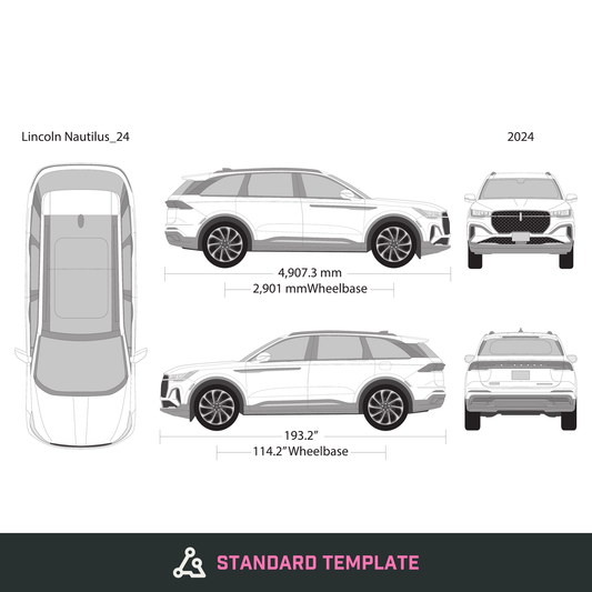2024 Lincoln Nautilus vector wrap template, Design-Ready PDF - GravBase