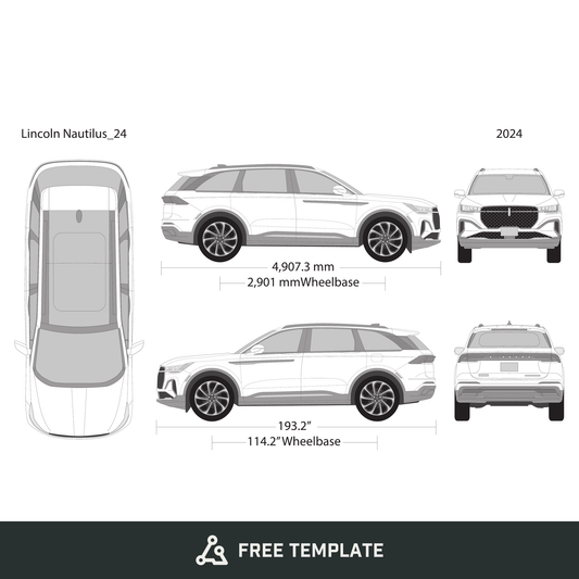2024 Lincoln Nautilus free vector vehicle wrap template - GravBase