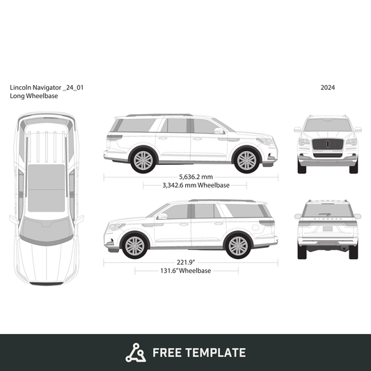 2024 Lincoln Navigator free vector vehicle wrap template - GravBase