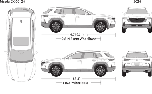 2024 Mazda CX-50 vector wrap template, Design-Ready PDF - GravBase