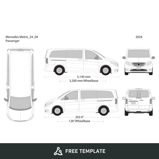 2024 Mercedes Metris free vector vehicle wrap template - GravBase