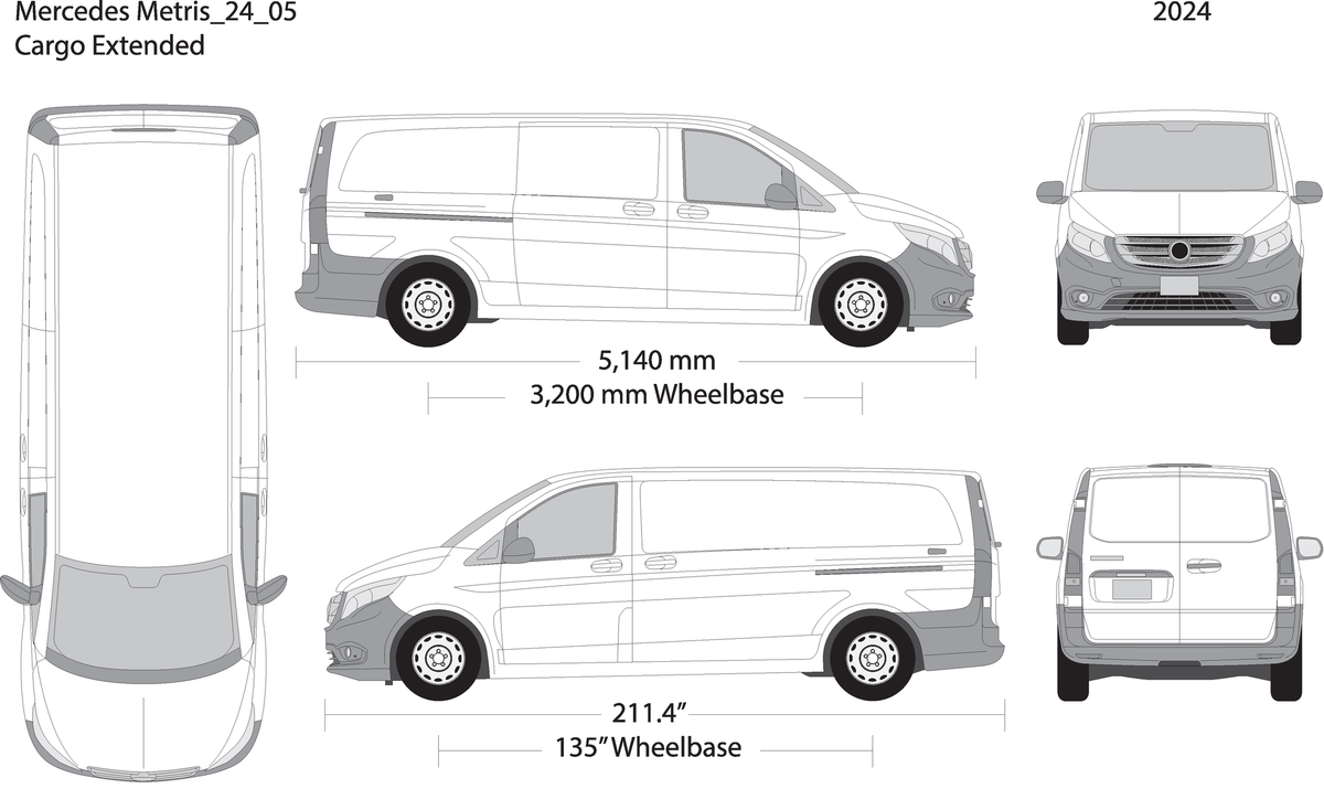 2024 Mercedes Metris V05 Vehicle Wrap Template