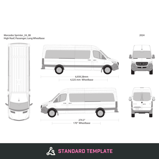 2024 Mercedes Sprinter vector wrap template V08, Design-Ready PDF - GravBase
