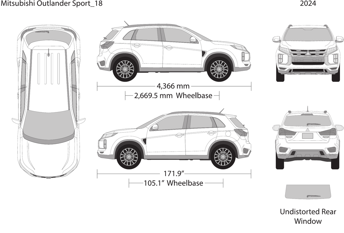 2024 Mitsubishi Outlander Sport vector wrap template, Design-Ready PDF - GravBase