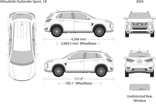 2024 Mitsubishi Outlander Sport vector wrap template, Design-Ready PDF - GravBase