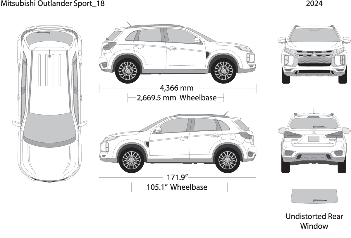 2024 Mitsubishi Outlander Sport V24 Vehicle Wrap Template