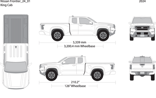 2024 Nissan Frontier Front V01 Vehicle Wrap Template