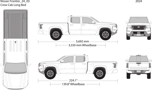 2024 Nissan Frontier vector wrap template V03, Design-Ready PDF - GravBase