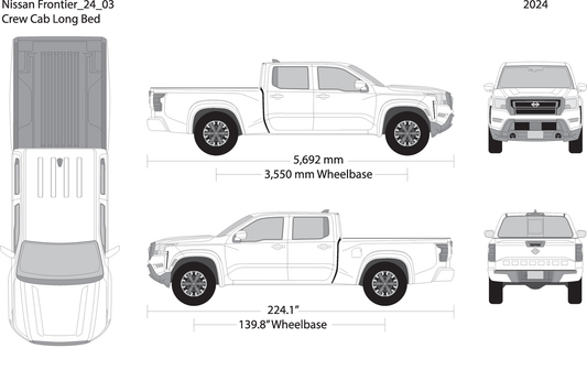 2024 Nissan Frontier Front V03 Vehicle Wrap Template