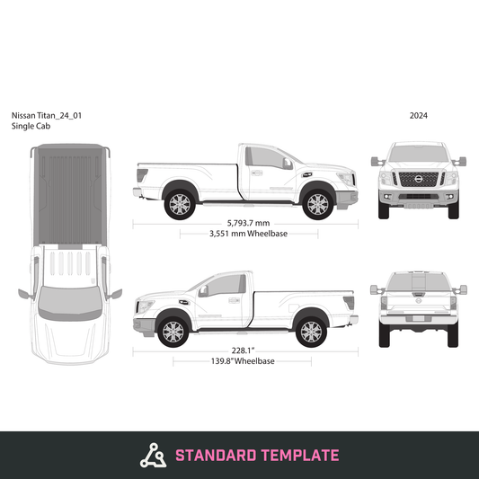 2024 Nissan Titan vector wrap template V01, Design-Ready PDF - GravBase