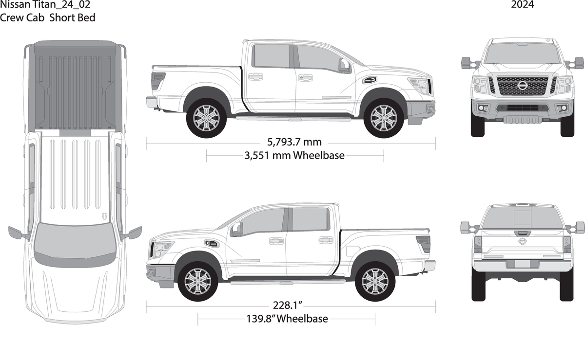 2024 Nissan Titan V02 Vehicle Wrap Template