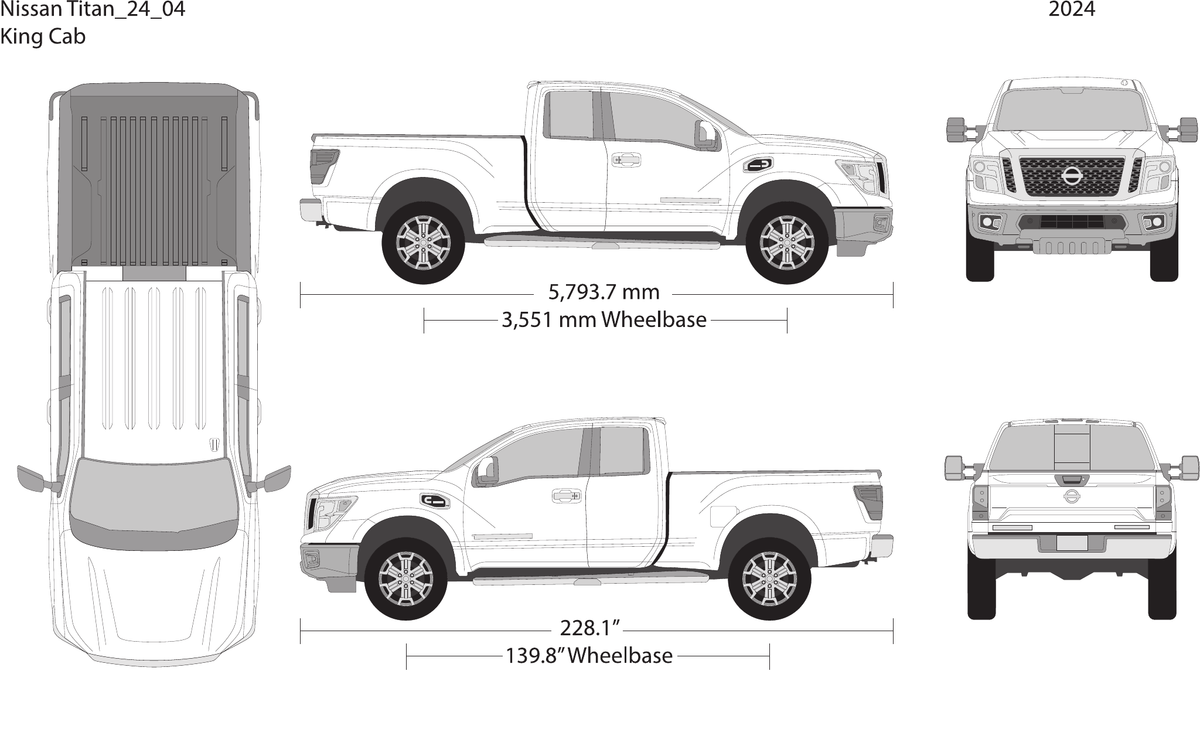 2024 Nissan Titan vector wrap template V04, Design-Ready PDF - GravBase