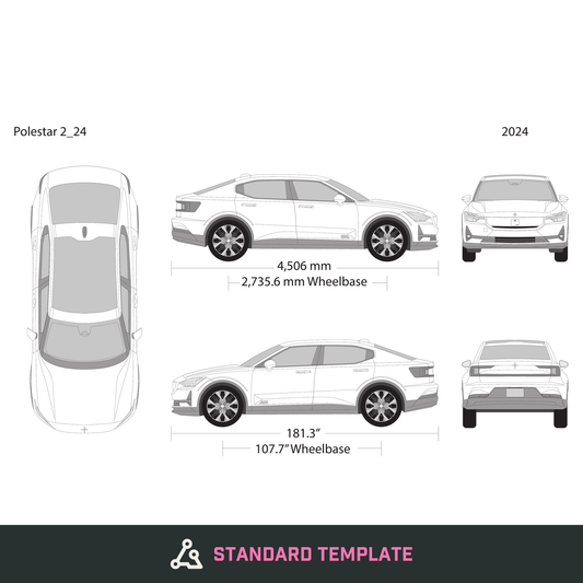 2024 Polestar 2 vector wrap template, Design-Ready PDF - GravBase