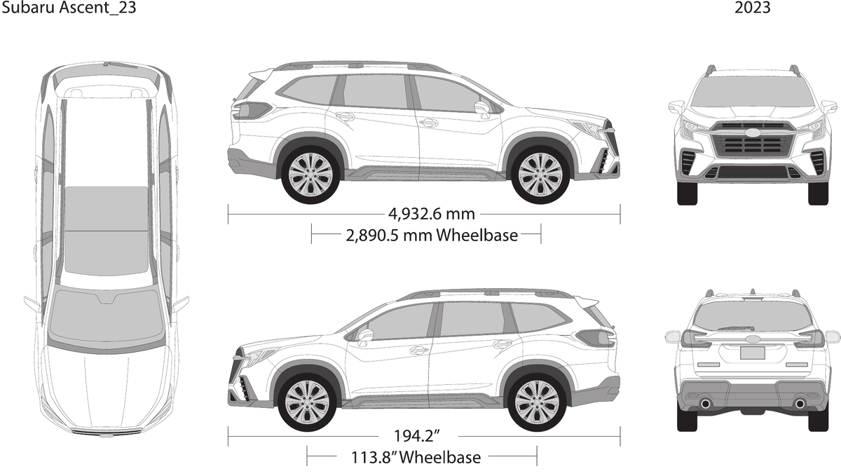 2024 Subaru Ascent Vector Wrap Template - GravBase