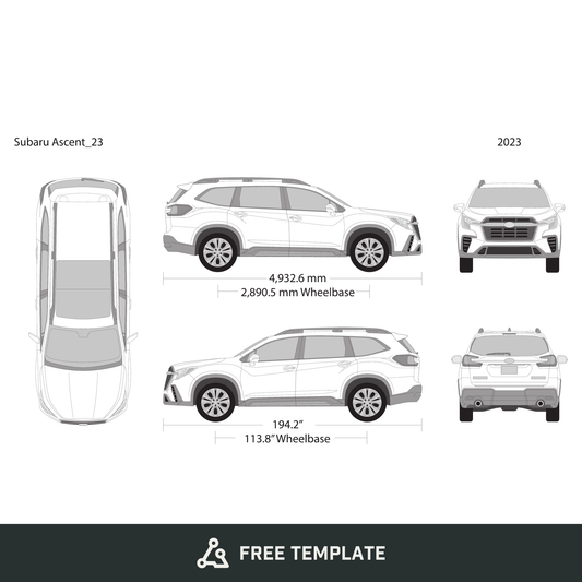 2024 Subaru Ascent free vector vehicle wrap template - GravBase