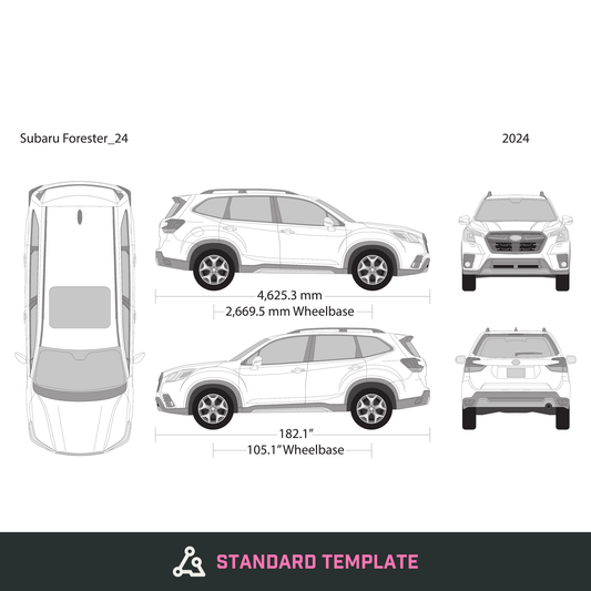 2024 Subaru Forester vector wrap template, Design-Ready PDF - GravBase