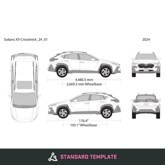 2024 Subaru XV Crosstrek vector wrap template, Design-Ready PDF - GravBase